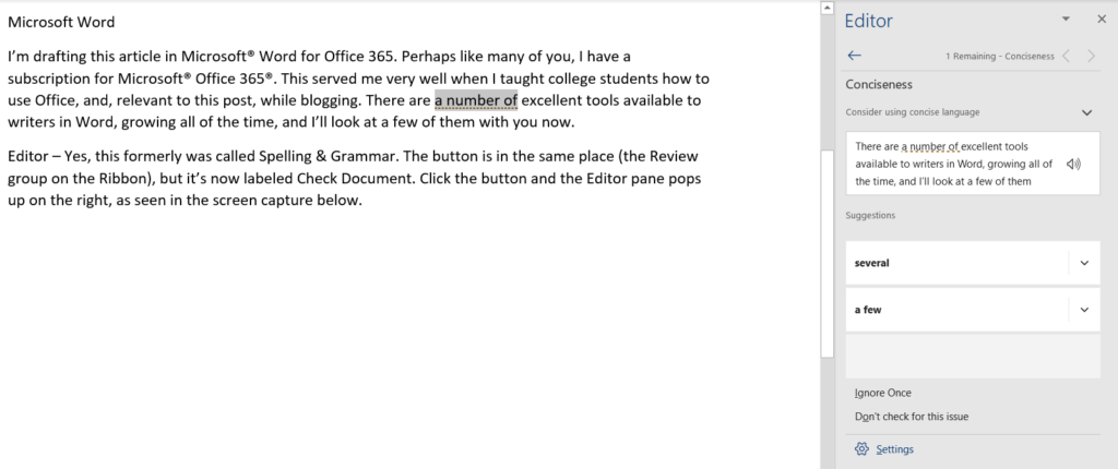 Microsoft Word Editor